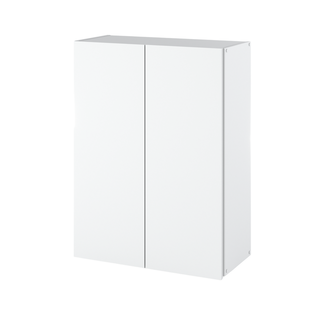 EMILY Bathroom Cabinet Storage Hanging Unit with Doors and Shelves - White Matt H80cm W60cm D30cm