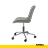 EDMONDO- Quilted Velour Velvet Office Chair with Silver Chrome Legs - Grey