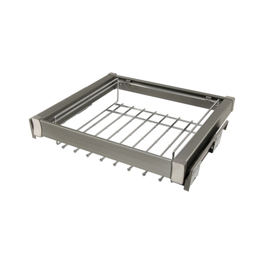 Pull Out Trouser Hanger 2 for 70 cm Cabinet Soft-Close - Single Shelf - Grey