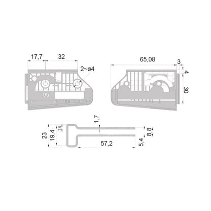Adjustable cabinet bracket, L+R - 3D Premium - White