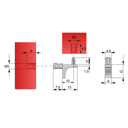 Angle Metal Shelf Support with a Dowelb Nickel (2) – Furnica