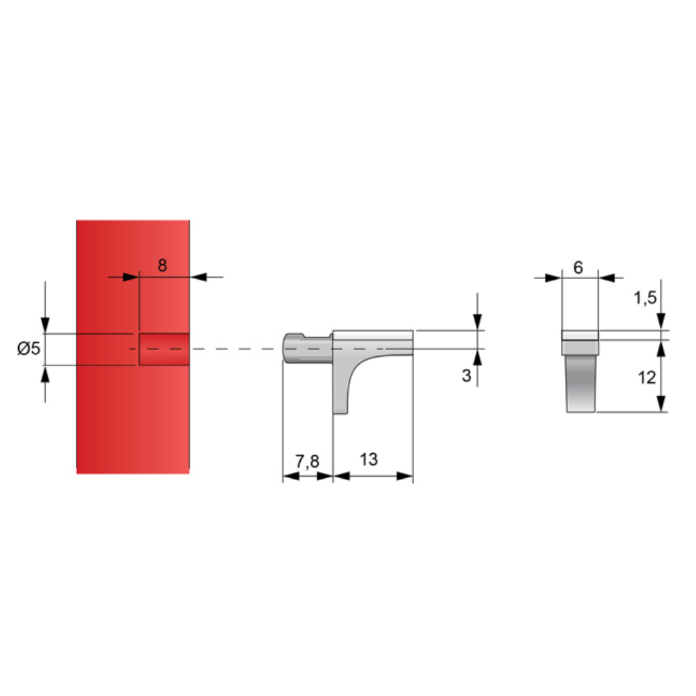 Angle Metal Support for Glass Shelves Nickel (2) – Furnica