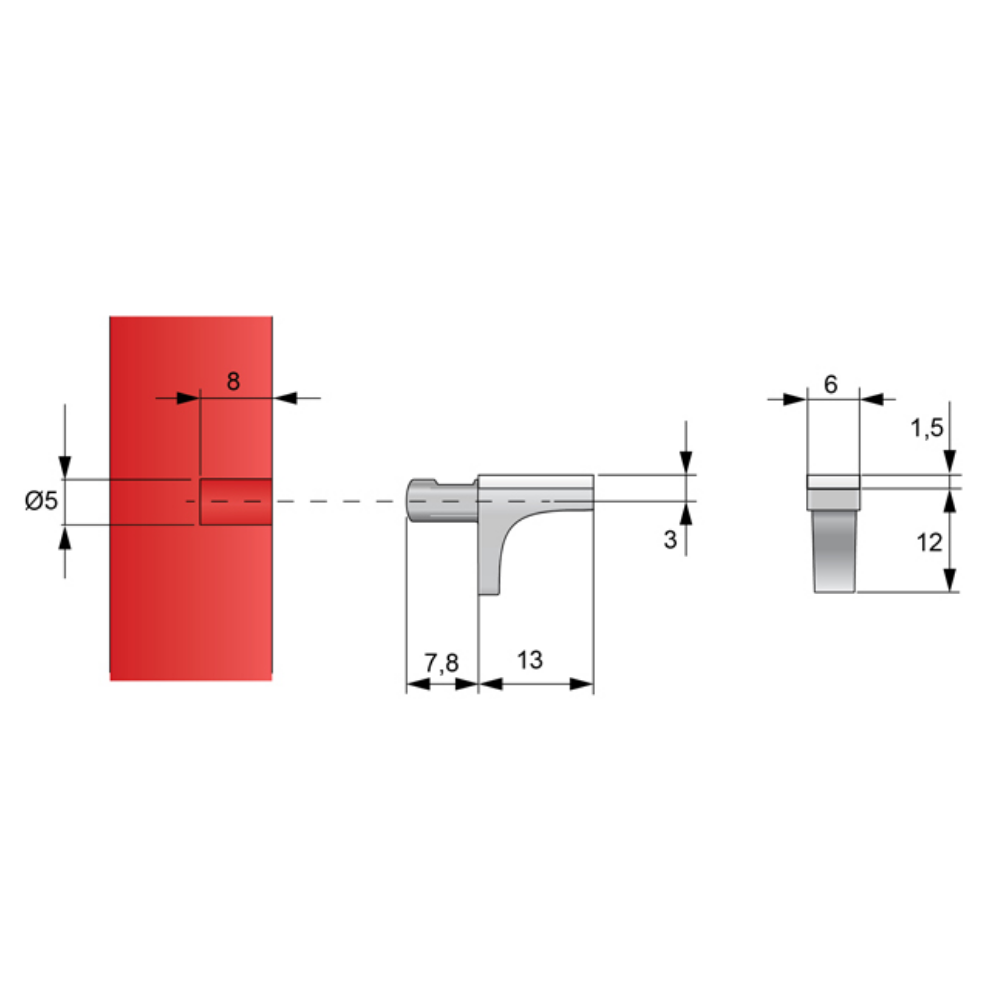 Angle Metal Support for Glass Shelves Nickel