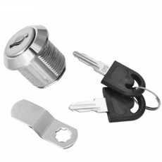 Cabinet Lock with Bent-Back Cam Plate 19x16mm, Chrome
