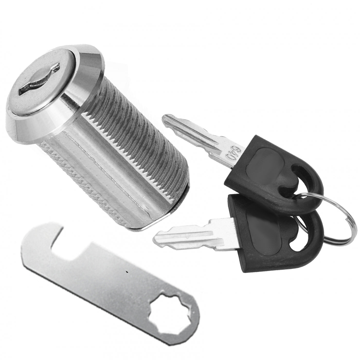 Cabinet Lock with Hook Cam Plate 19x30mm, Chrome