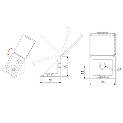 Cabinet corner braces plastic - Grey 100pcs