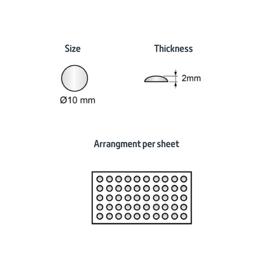 Cabinet Door Bumper - Self-Adhesive Silicon 10x2mm - 50pcs