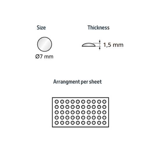 Cabinet Door Bumper - Self-Adhesive Silicon 7x1.5mm - 50pcs