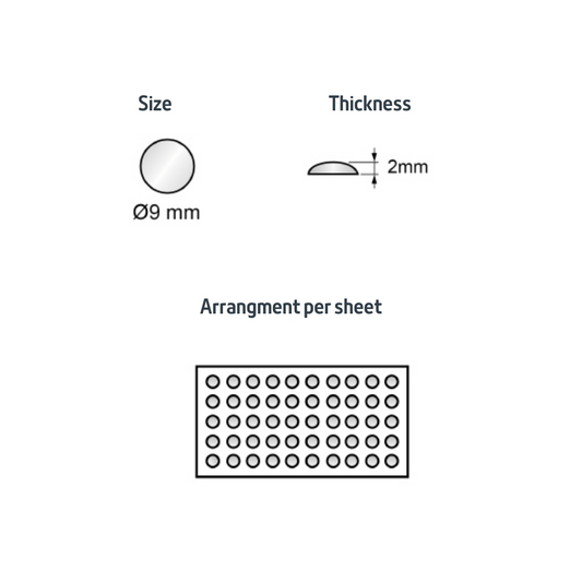 Cabinet Door Bumper - Self-Adhesive Silicon 9x2mm - 50pcs