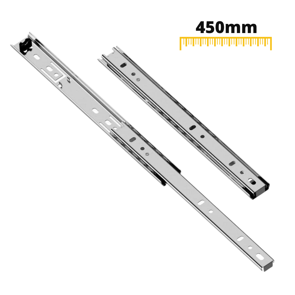 Drawer runners ball bearing 450mm - H27 (right and left side)
