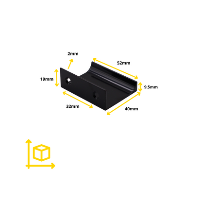 Edge Grip Profile Handle 32mm (52mm total length) - Black  ﻿