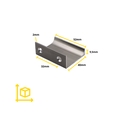 Edge Grip Profile Handle, Brushed Steel, HC 32/96/128mm