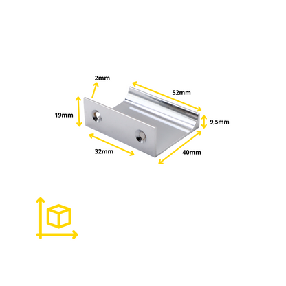 Edge Grip Profile Handle 32mm (52mm total length) - Chrome
