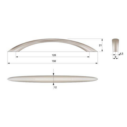 Furniture handle 128mm UZ04 - Satin