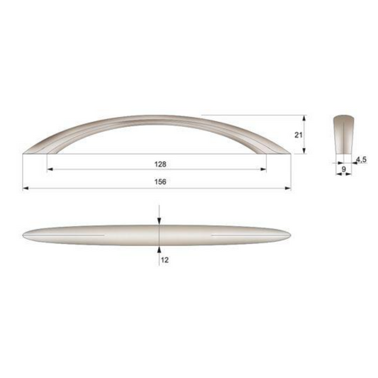 Furniture handle 128mm UZ04 - Satin