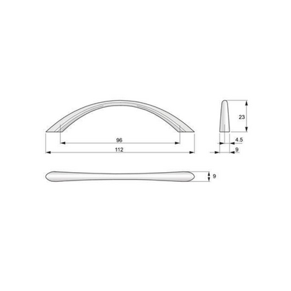 Furniture handle 96mm UZ02 - Satin