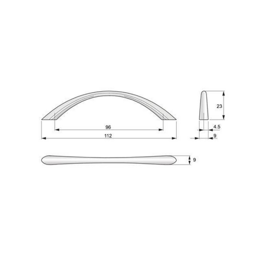 Furniture handle 96mm UZ02 - Satin