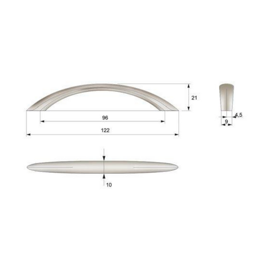 Furniture handle 96mm UZ04 - Satin