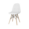 ANGELO - Quality Eco Leather Dining / Office Chair with Buttons and Wooden Legs - White