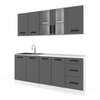 GONZO - Kitchen Set - Anthracite with Worktop - 6 Units - 200 cm