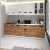 RENO - Kitchen Set - Wotan Oak / White Matt with Worktop - 8 Units - 260 cm