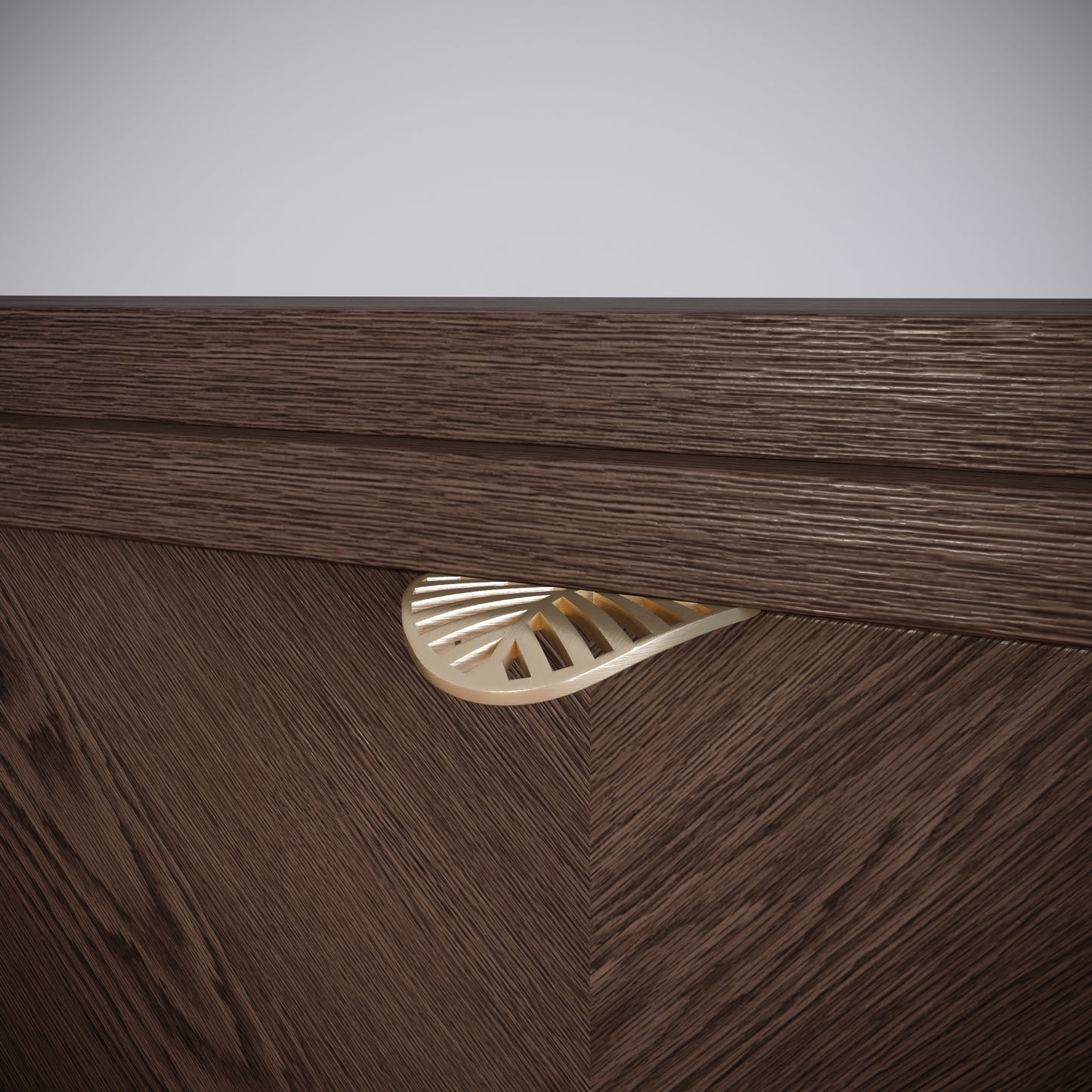 LEAF Edge Pull Furniture Handle 32mm (60mm total length) - Brass Gold