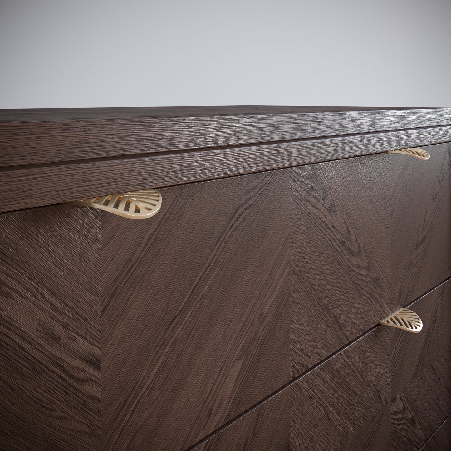 LEAF Edge Pull Furniture Handle 32mm (60mm total length) - Brass Gold