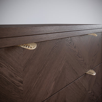 LEAF Edge Pull Furniture Handle 32mm (60mm total length) - Brass Gold