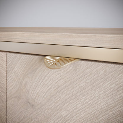 LEAF Edge Pull Furniture Handle 32mm (60mm total length) - Brass Gold