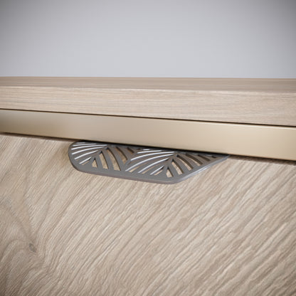 LEAF Edge Pull Furniture Handle 64mm (118mm total length) - Pearl Matt Silver