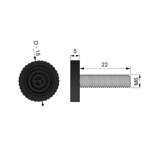 Level Regulator, M6, Black