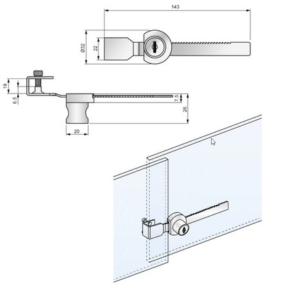 Lock for Glass Slidable Doors (2) – Furnica