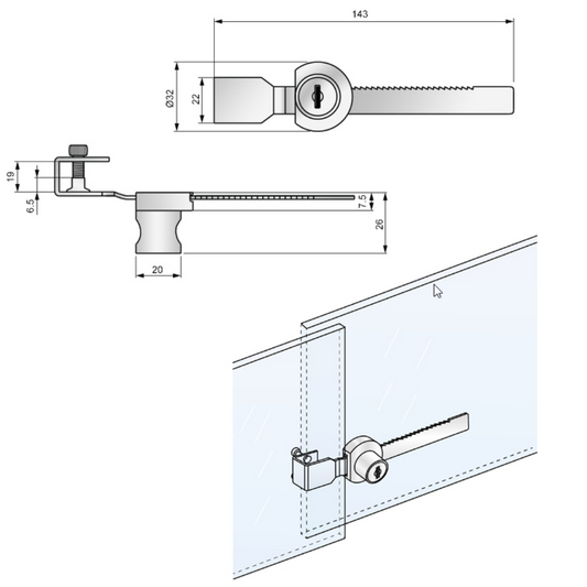 Lock for Glass Slidable Doors (2) – Furnica