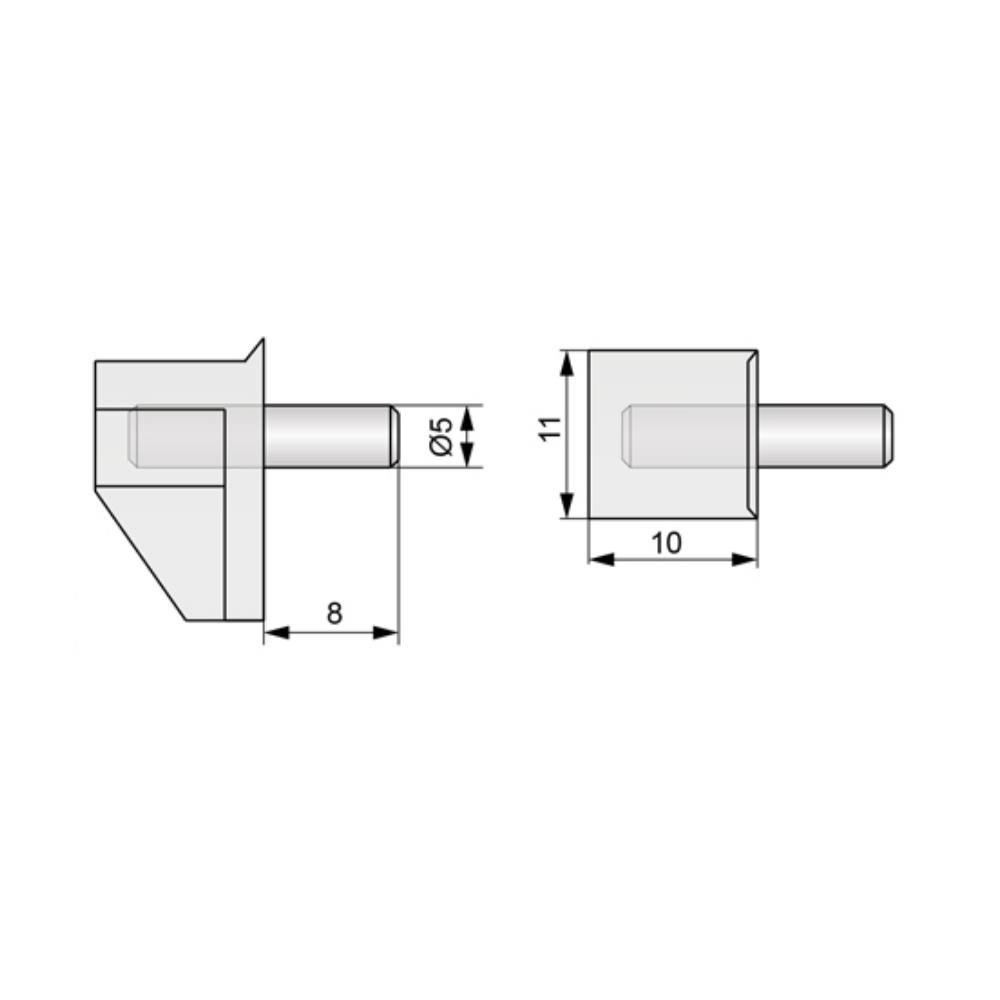 Metal-Plastic Shelf Support Ø5mm (100 pcs) (2) – Furnica
