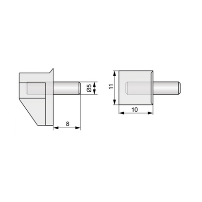 Metal-Plastic Shelf Support Ø5mm (100 pcs) (2) – Furnica