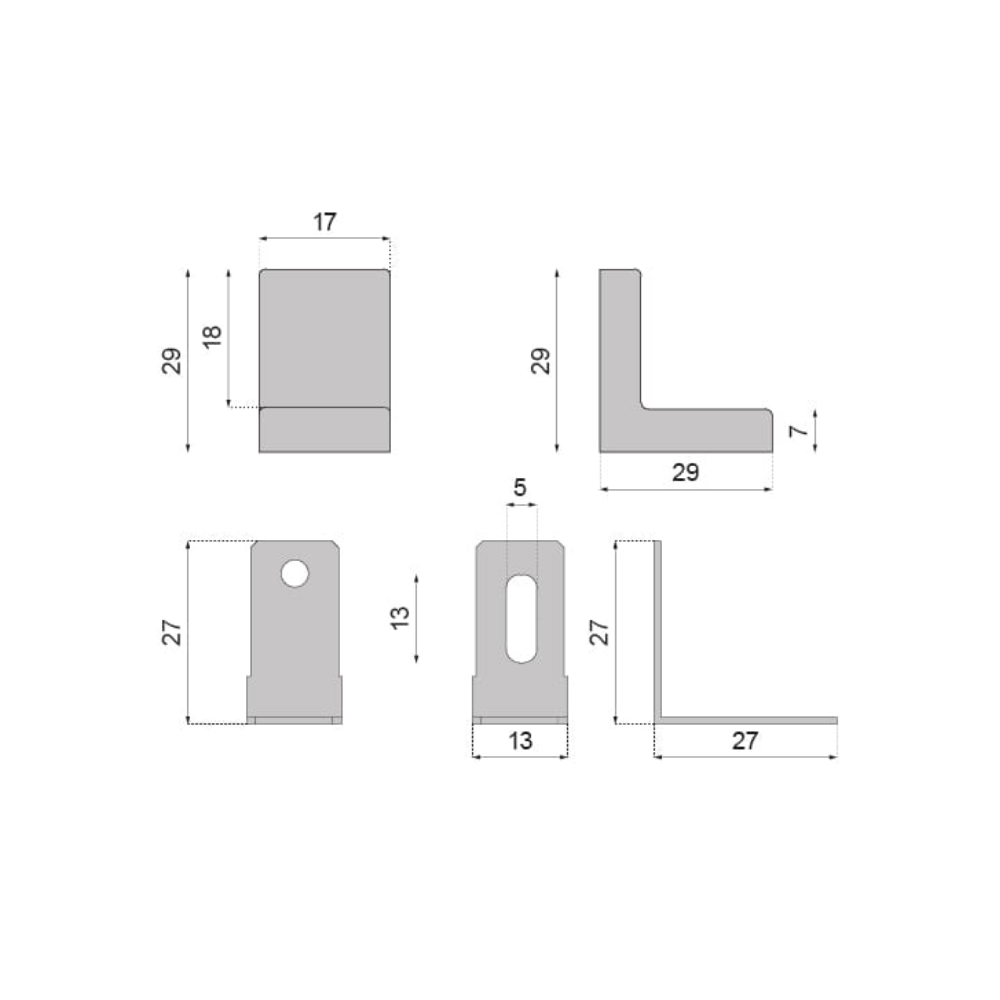 Metal Furniture Angle with Plastic Cover - Light Grey