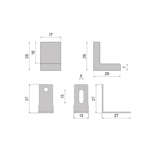 Metal Furniture Angle with Plastic Cover - Walnut