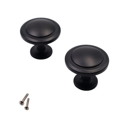 Round Cabinet Knob - Black Matt
