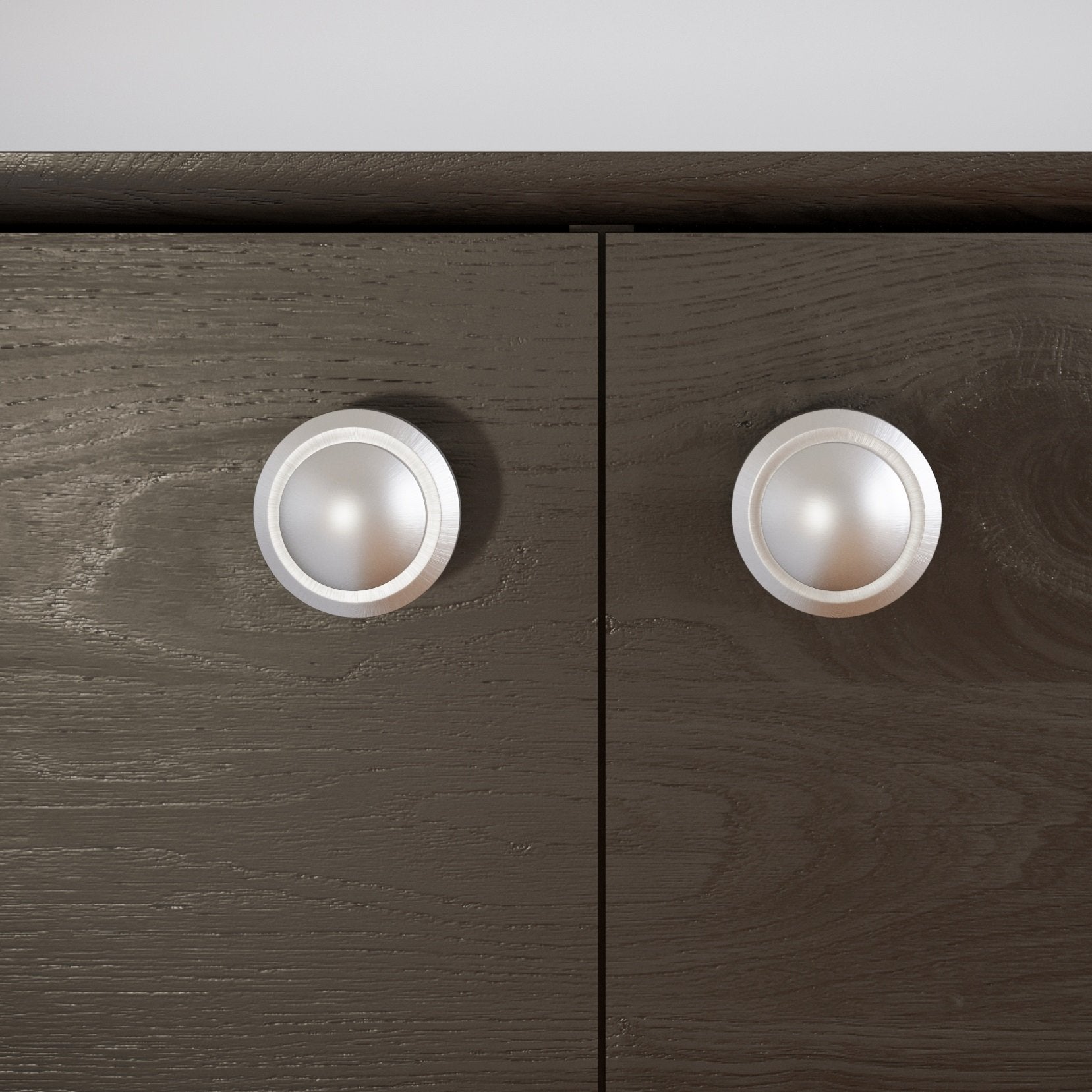 Round Cabinet Knob - Brushed Steel (9) – Furnica