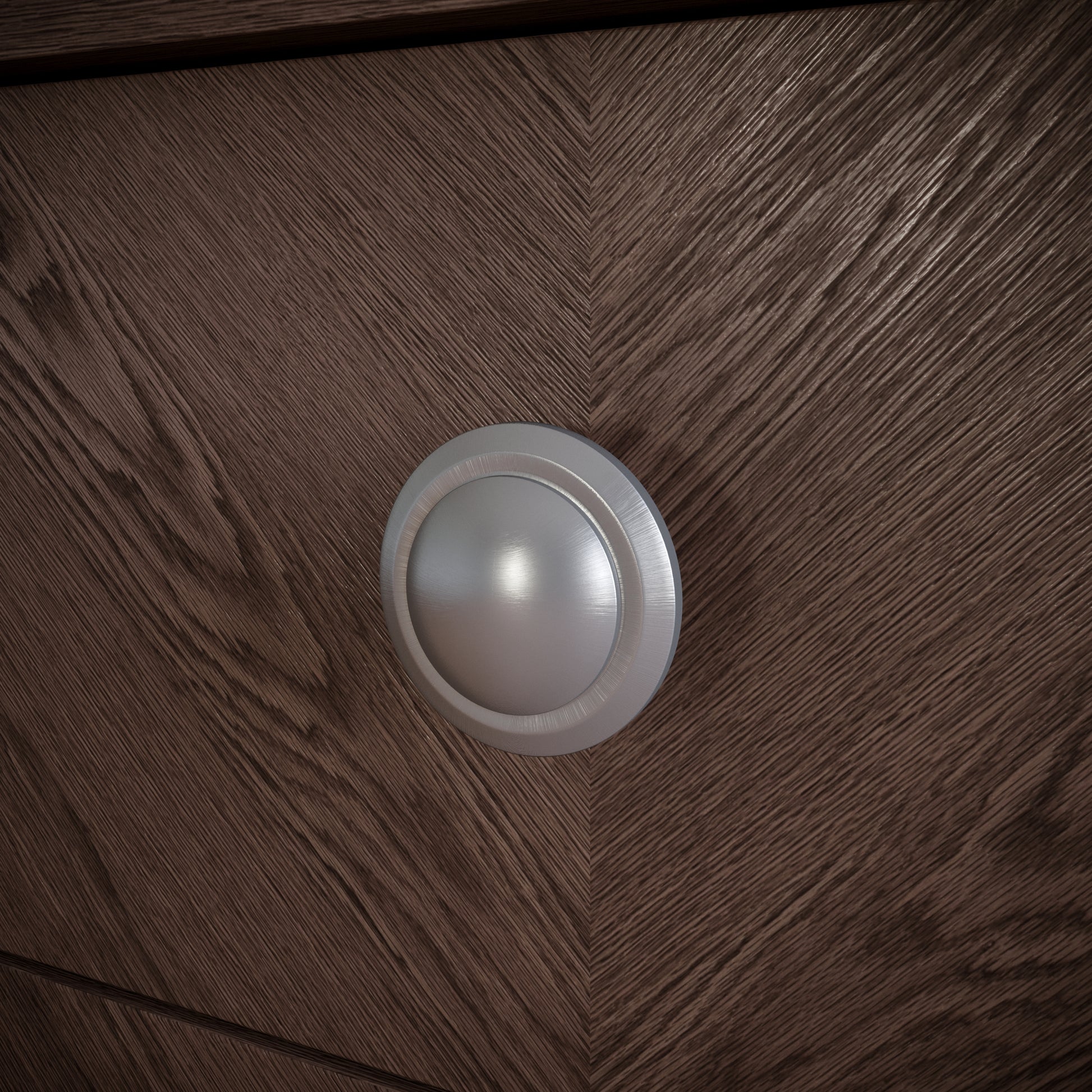 Round Cabinet Knob - Brushed Steel (3) – Furnica