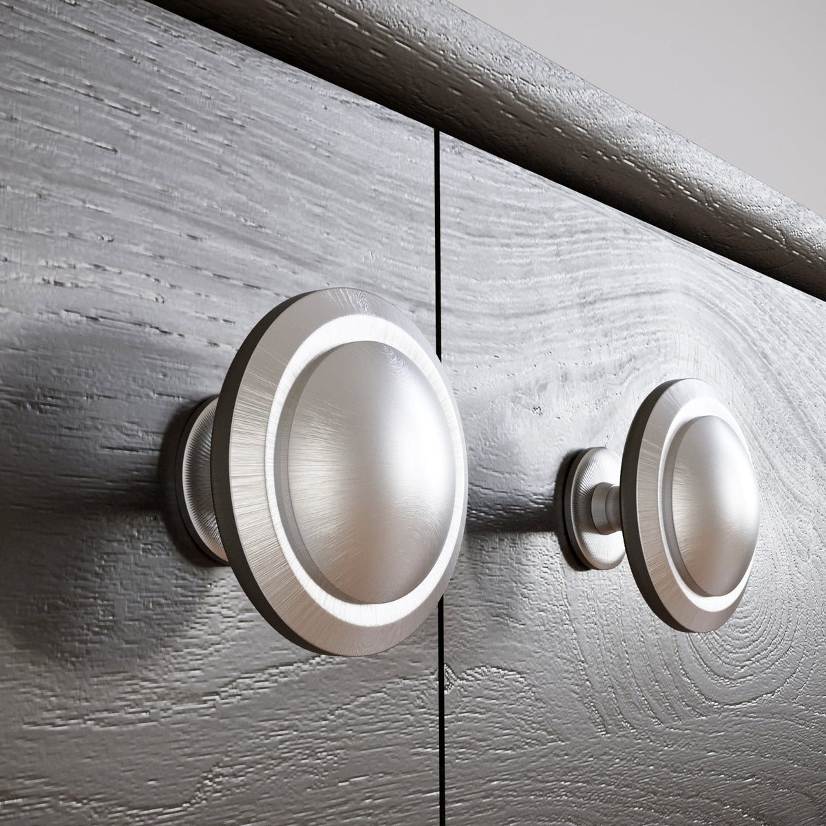 Round Cabinet Knob - Brushed Steel (7) – Furnica
