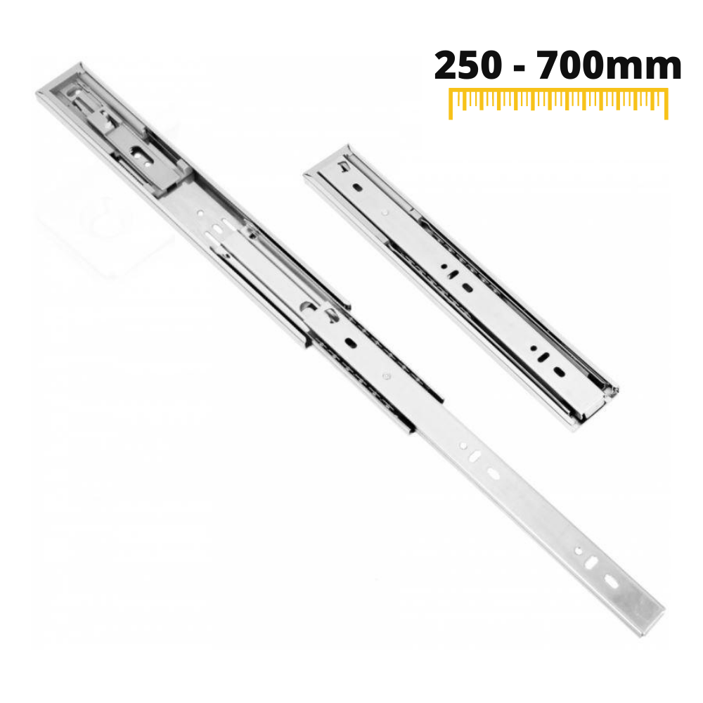 Set of Soft-Close Ball Bearing Slides (left and right), H45 (2) – Furnica
