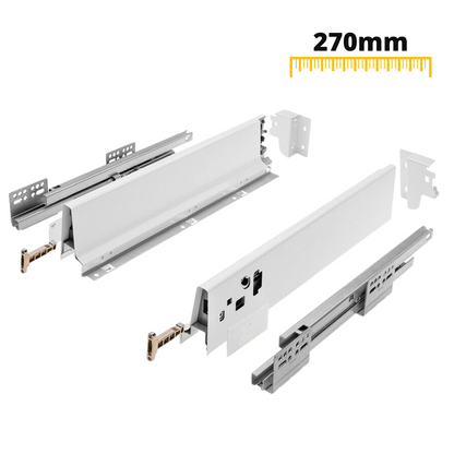 Set of Soft-Close Drawer System, LOW, H: 68mm, White (5) – Furnica