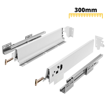 Set of Soft-Close Drawer System, LOW, H: 68mm, White (6) – Furnica
