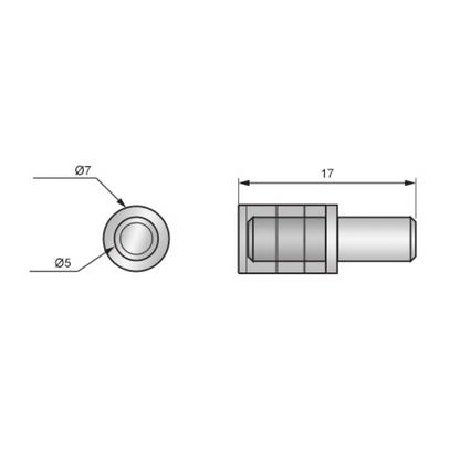 Shelf Pin with a Plastic Overlay Ø5mm (100 pcs)