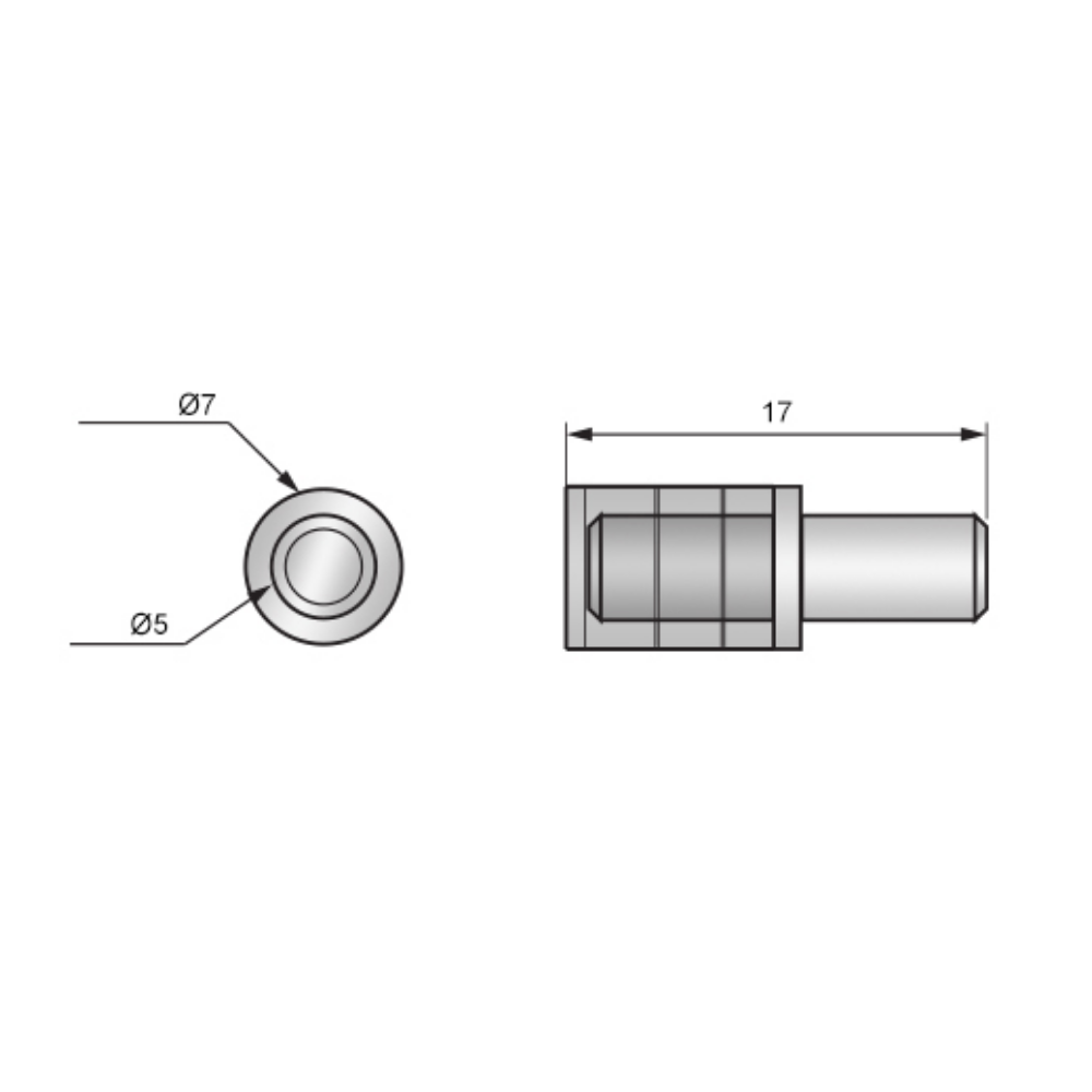 Shelf Pin with a Plastic Overlay Ø5mm (1000 pcs)