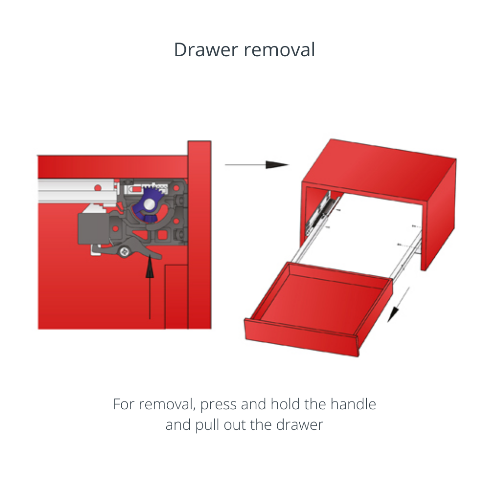 Soft-Close Concealed Undermount Drawer Runners, 3/4 Extension - 500mm