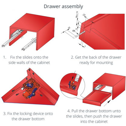Soft-Close Concealed Undermount Drawer Runners, Full Extension - 270mm