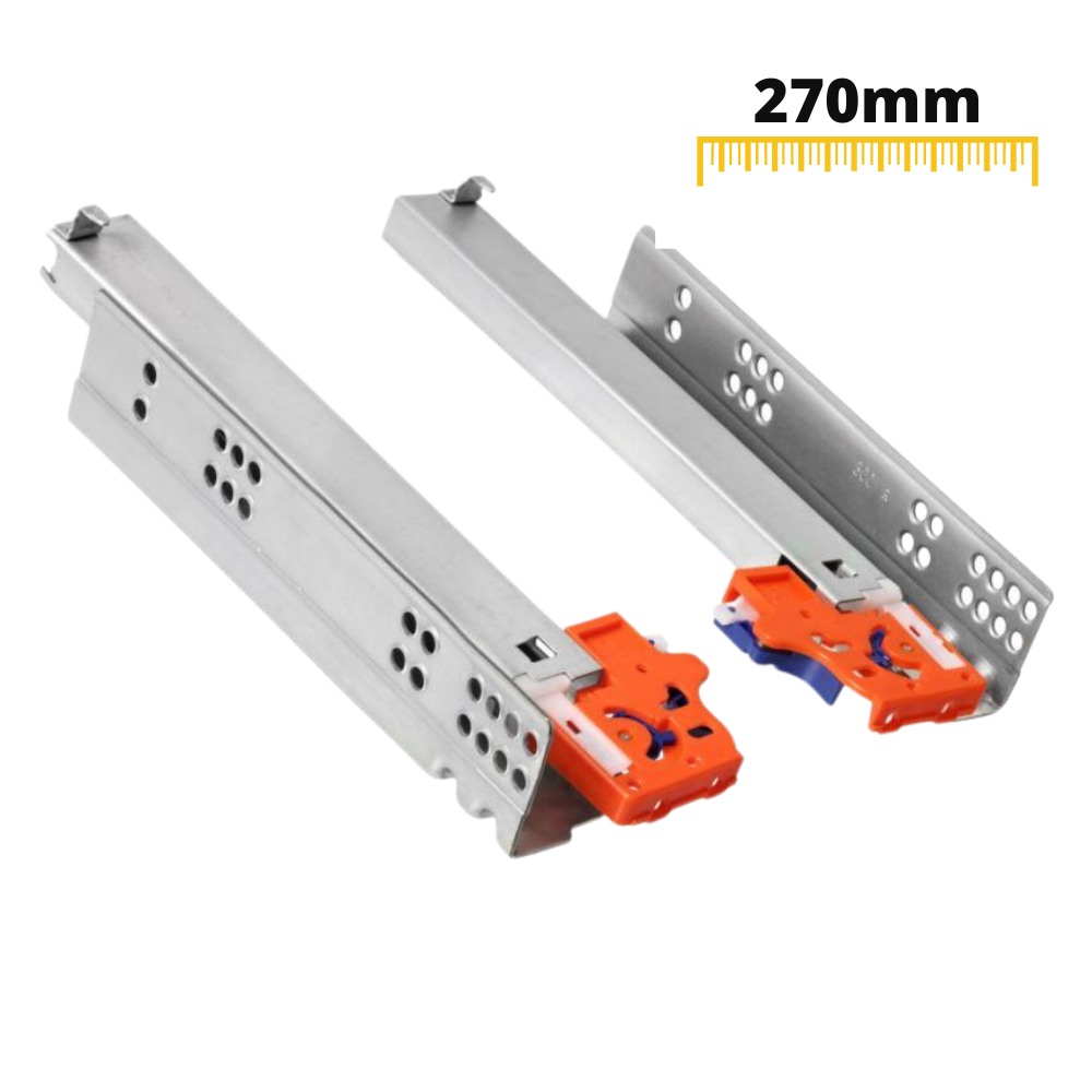 Soft-Close Concealed Undermount Drawer Runners, Full Extension - 270mm