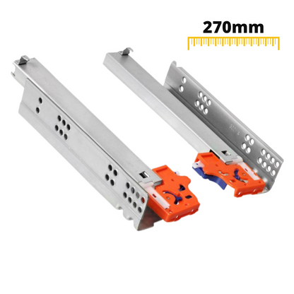 Soft-Close Concealed Undermount Drawer Runners, Full Extension - 270mm